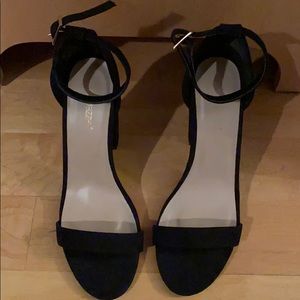 Shoedazzle Black Strappy Heels